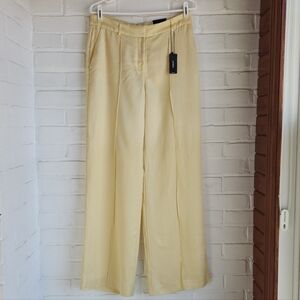 Express Editor Pants Light Yellow Wide Leg Spring Career Work Church Size 8